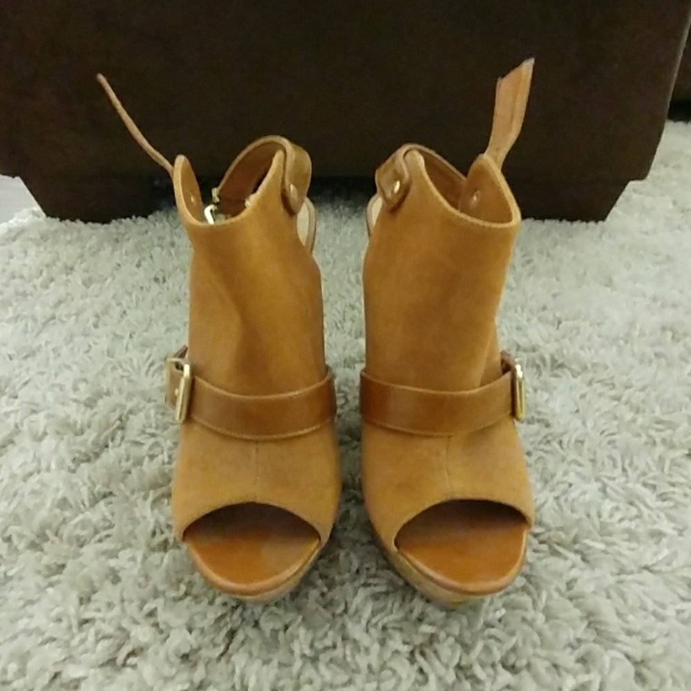 Tan Cork Wedges